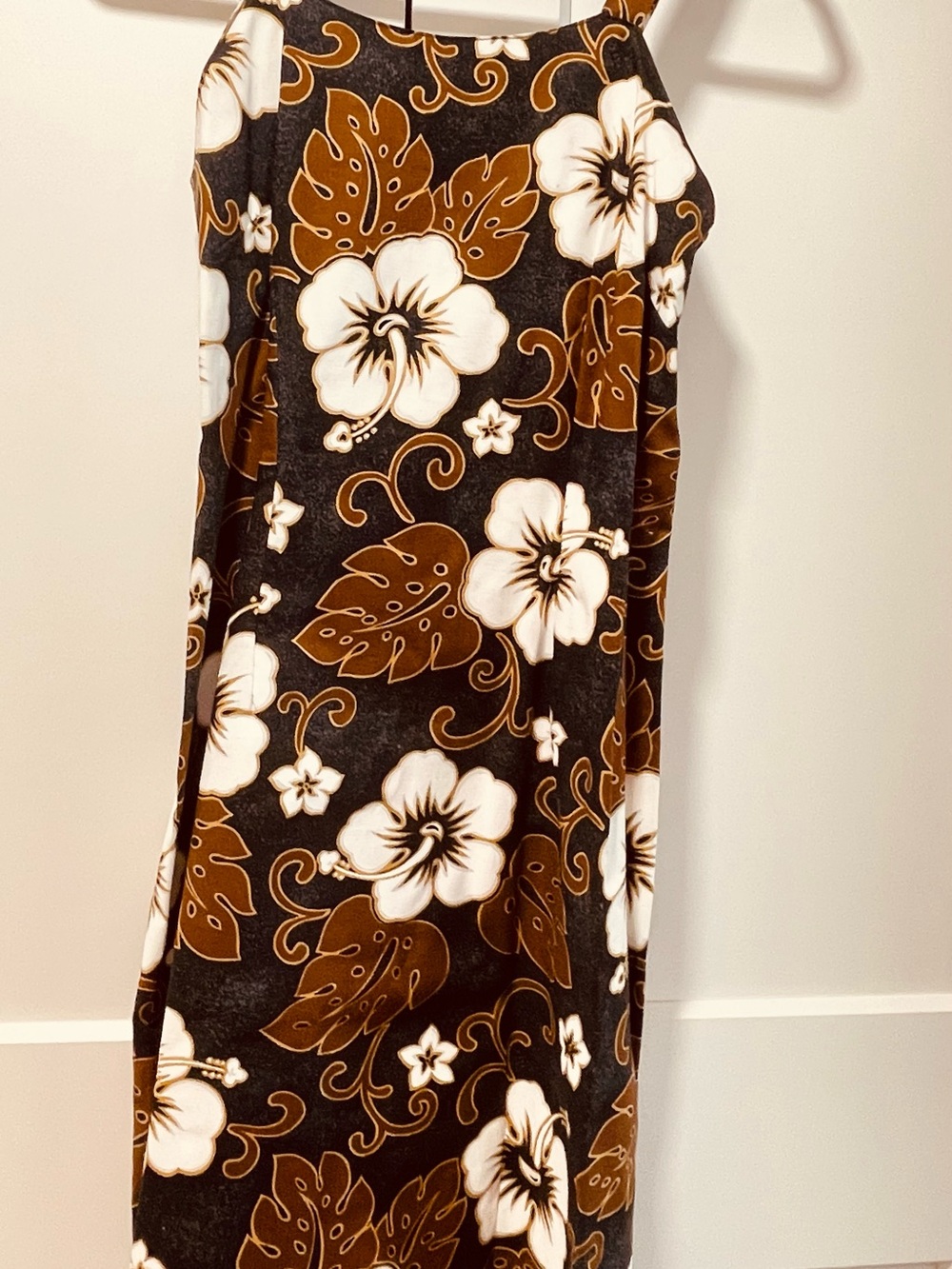 Women's Brown & White Floral Strap Dress